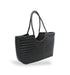 Carmel - Genuine Leather U Shape Handwoven Tote Bag Black